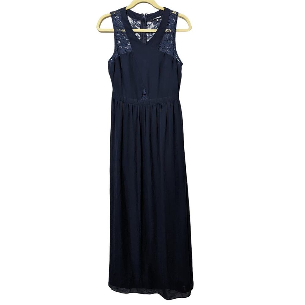 Gianni Bini Women's Navy Formal Dress with Lace Accents Size 6
